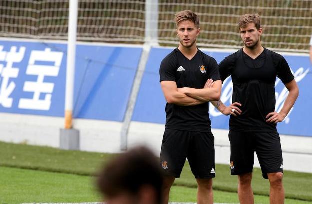 Gaztañaga junto a Iñigo en Zubieta.