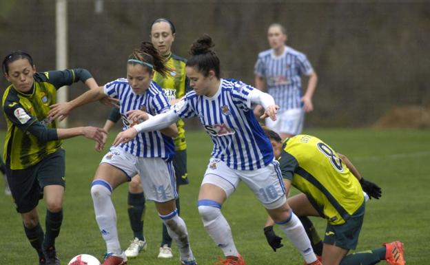 Partido de fútbol femenino entre la Real Sociedad y el Espanyol. /