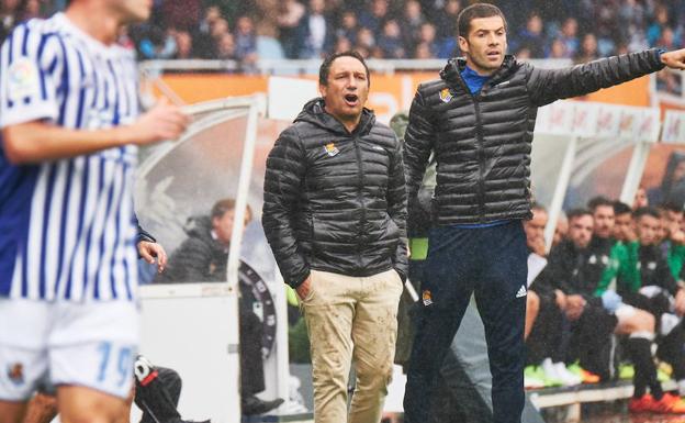 Eusebio, junto a Labaka./USOZ