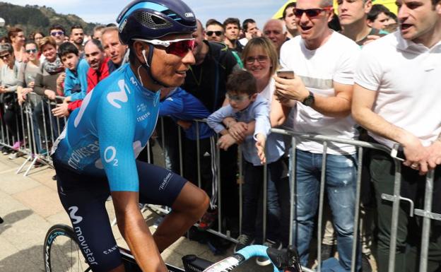Nairo Quintana, antes de tomar la salida. /EFE