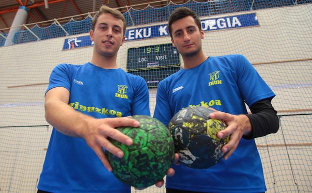 Kauldi y Ledo, en el entrenamiento de ayer.