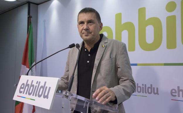 Otegi, en una rueda de prensa