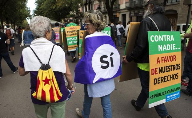 Acción de la ANC en Barcelona./Efe