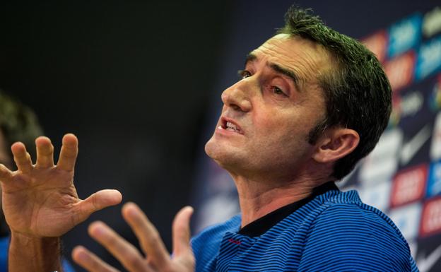 Ernesto Valverde, en su comparecencia ante los medios. /EFE