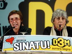 Las portavoces Itizair Lopategi y Amparo Lasheras, en la presentacion de la plataforma de la izquierda abertzale D3M el pasado 20 de enero. / Archivo/