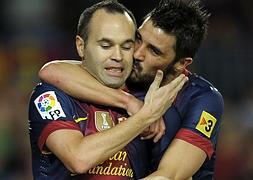 Villa e Iniesta, en una imagen de archivo./AFP/