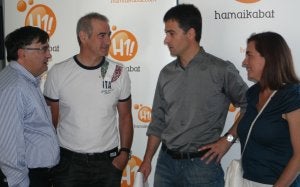 Los promotores de Hamaikabat Iñaki Beraza, Juan Luis Antia, Martín Beramendi y María Carrera./