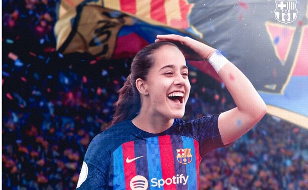 Nuria Rábano con la camiseta del Barcelona./FC Barcelona