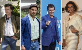 De izq. a dch. Cayetano de Alba; Francisco Rivera; Antonio Banderas y Naty Abascal./