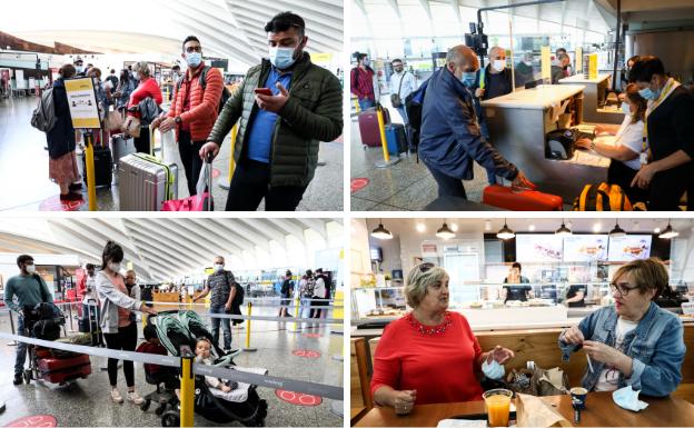 Viajeros en el aeropuerto de Loiu/pankra nieto