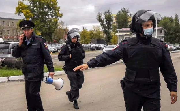Russian police officers. 
