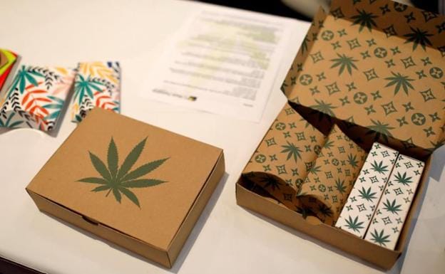 A box with cannabis. 