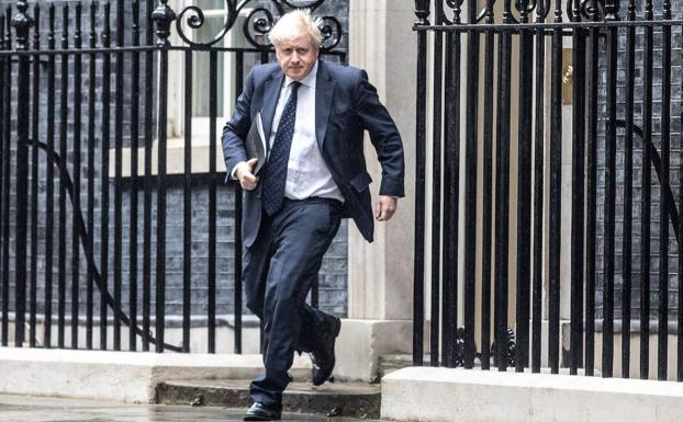 British Prime Minister Boris Johnson outside Downing Street.