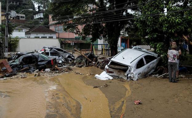 Flood in the town of Petrópolis (Brazil). 