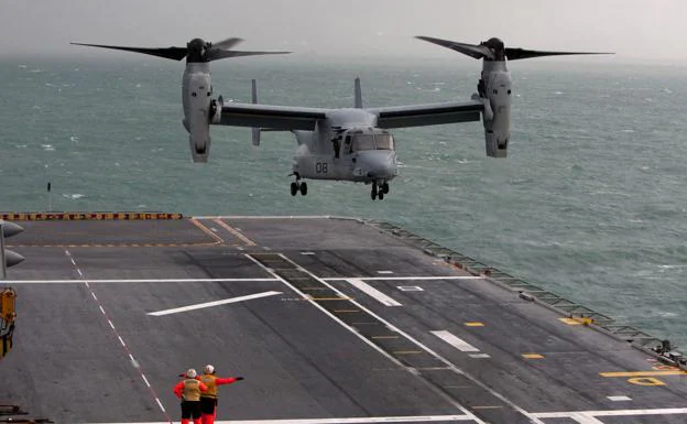 An MV-22B Osprey just like the one that crashed in Norway.