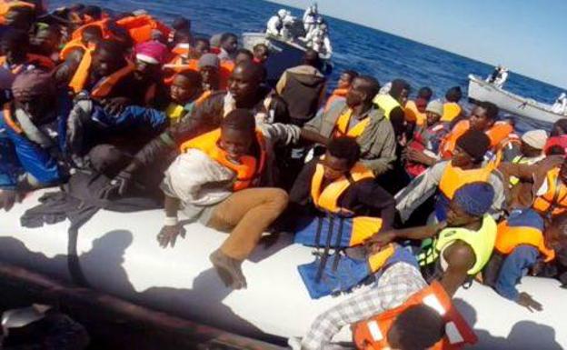 Immigrants rescued in the Sicilian Channel, in a file image.