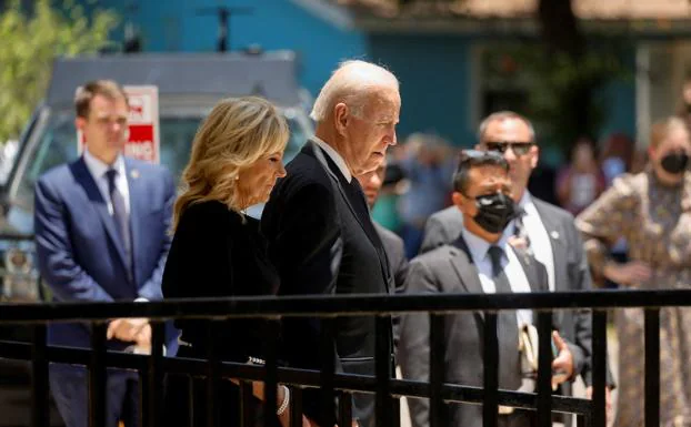 President Joe Biden and his wife, this Sunday in Uvalde (Texas) to remember the victims of the child massacre.