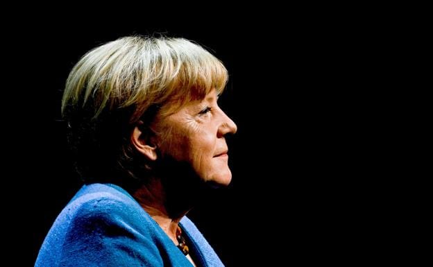 Angela Merkel during an interview.
