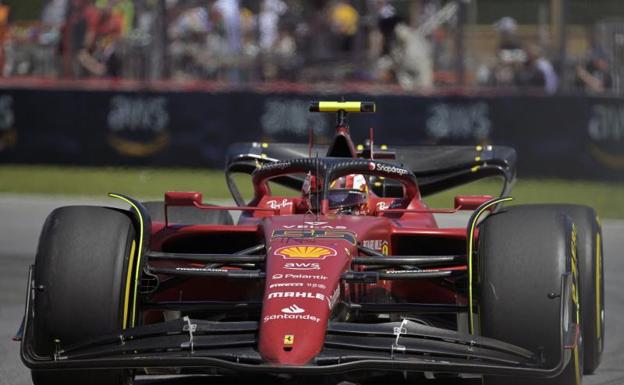 Carlos Sainz in his Ferrari. 