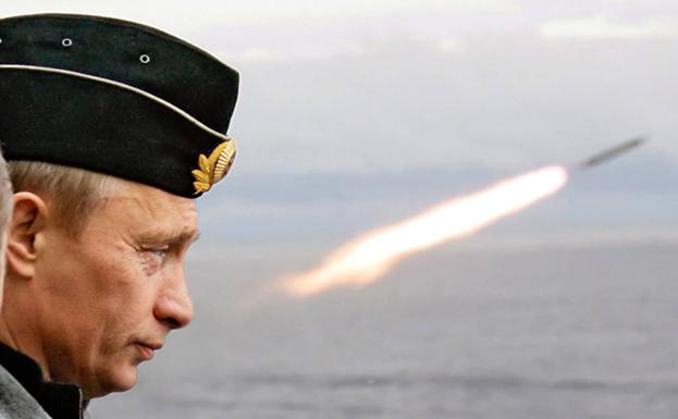 File image of Vladimir Putin watching a missile launch. 