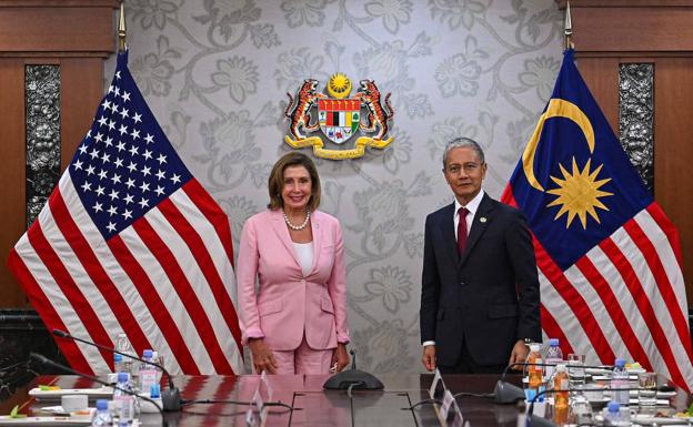 Pelosi, together with the Speaker of the Malaysian Parliament, Azhar Azizan Harun