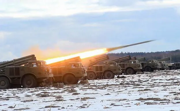 Missile launch by Russian troops. 
